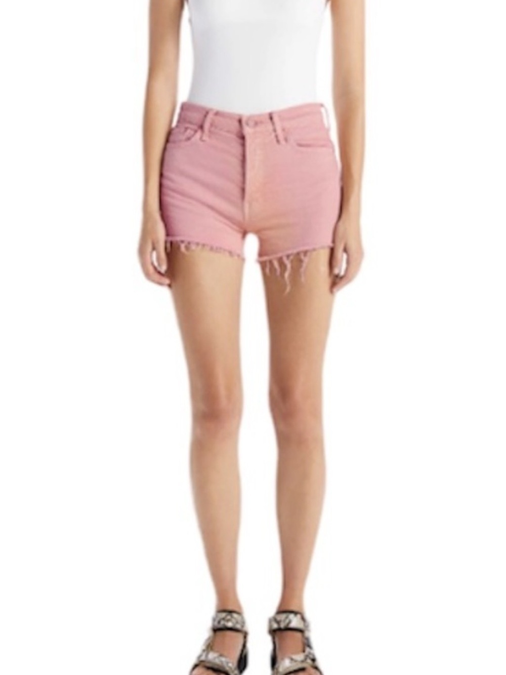 Mother Superior tomcat kick fray Jean shorts. Button fly.